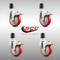 Service Caster 4 Inch 316SS Red Poly Swivel 1-7/8 Inch Expanding Stem Caster Set Lock Brake SCC-SS316TTLEX20S414-PPUB-RED-178-4 - alternate 2